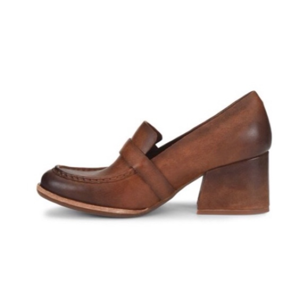 Kork-Ease Brown Leather Block Heel Loafer - Picture 3 of 14
